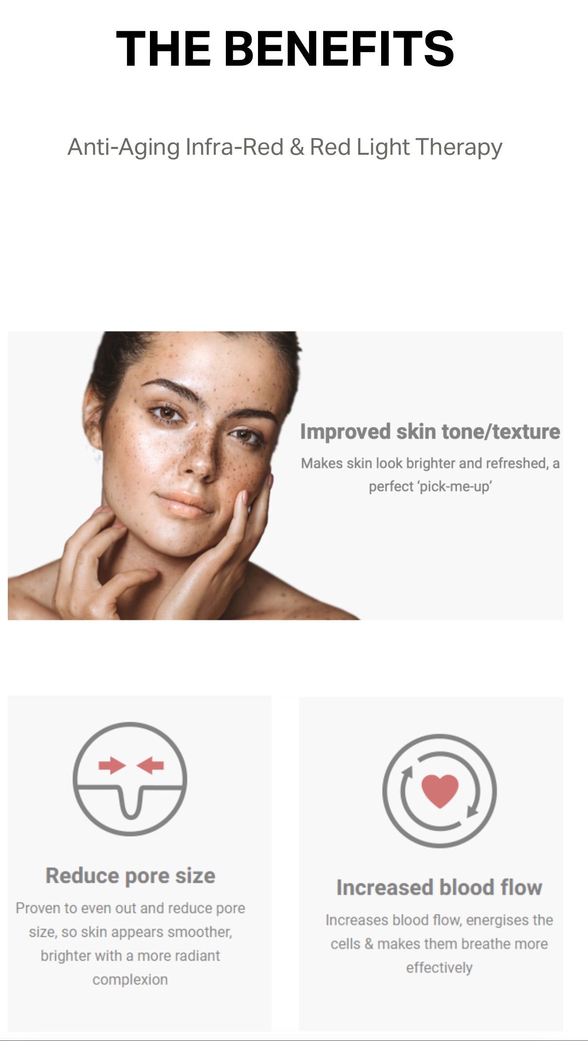 Facelite red light therapy and near infrared face mask and neck and chest mask