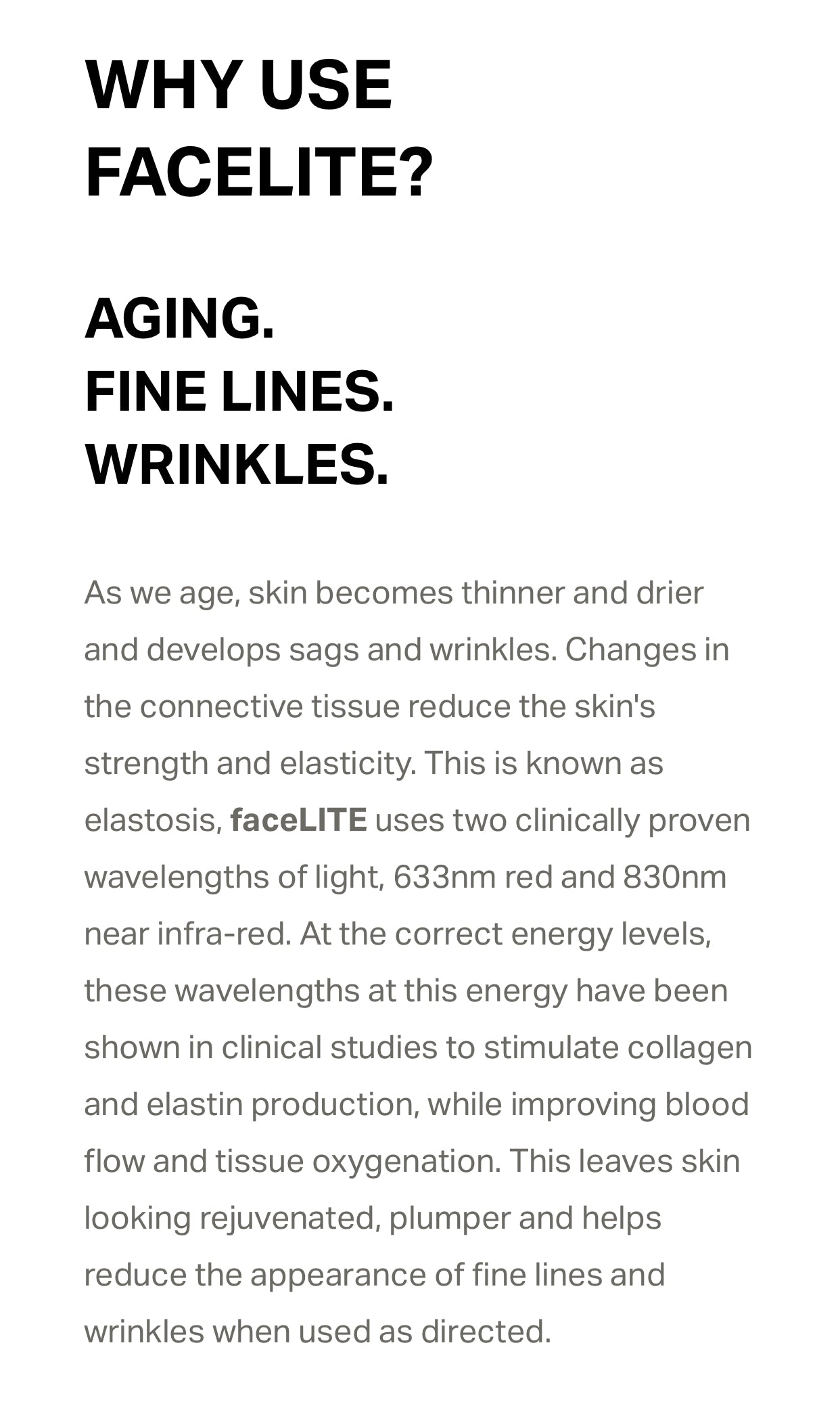 Facelite red light therapy and near infrared face mask and neck and chest mask